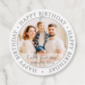 Happy Birthday | Klassieke eenvoudige aangepaste f Bedankjes Labels (Achterkant)