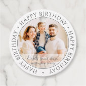 Happy Birthday | Klassieke eenvoudige aangepaste f Bedankjes Labels (Voorkant)