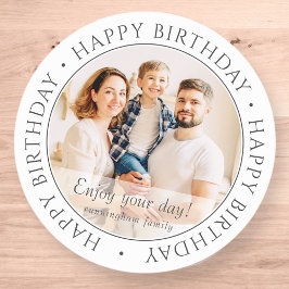 Happy Birthday | Klassieke eenvoudige aangepaste f Ronde Sticker