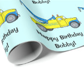 Happy Birthday: Klassieke sleepvrachtwagen Cadeaupapier (Rol Hoek)