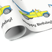 Happy Birthday: Klassieke sleepvrachtwagen Cadeaupapier (Rol Hoek)