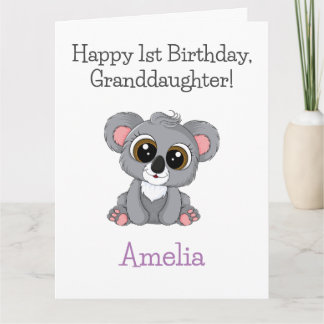 Happy Birthday, kleindochter Cute Koala Kaart