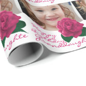 Happy Birthday-kleindochter roze omslagpapier Cadeaupapier (Rol Hoek)