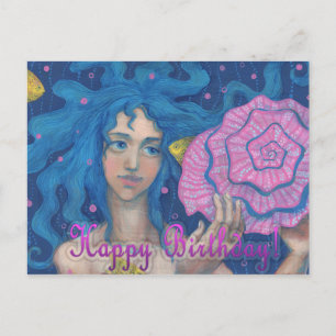 'Happy Birthday' kleine Mermaid underwater fantasi Briefkaart