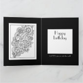 Happy Birthday Kleuren Floral Wenskaart Kaart (Binnen)