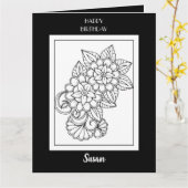 Happy Birthday Kleuren Floral Wenskaart Kaart (Gele Bloem)