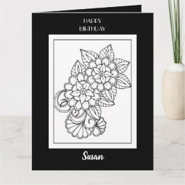 Happy Birthday Kleuren Floral Wenskaart Kaart