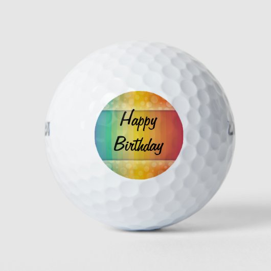 Happy Birthday, kleuren van de regenboog Golfballen (Voorkant)
