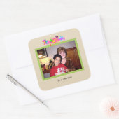 Happy Birthday kleurful sjabloon Vierkante Sticker (Envelop)