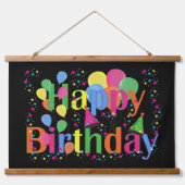 Happy Birthday, kleurrijk en feestelijk, Hangend Wandkleed (Voorkant)