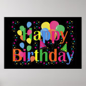 Happy Birthday, kleurrijk en feestelijk, Poster (Voorkant)