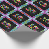Happy Birthday, kleurrijk partijontwerp, Cadeaupapier (Hoek)