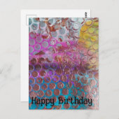 Happy Birthday Kleurrijke Abstract Polka Dots Briefkaart (Voorkant / Achterkant)