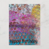 Happy Birthday Kleurrijke Abstract Polka Dots Briefkaart (Voorkant)