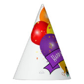 Happy Birthday Kleurrijke Ballonbundel Sjabloon Feesthoedjes (Links)