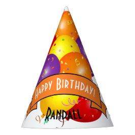 Happy Birthday Kleurrijke Ballonbundel Sjabloon Feesthoedjes