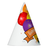Happy Birthday Kleurrijke Ballonbundel Sjabloon Feesthoedjes (Links)