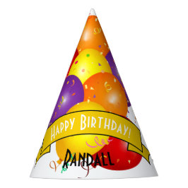 Happy Birthday Kleurrijke Ballonbundel Sjabloon Feesthoedjes