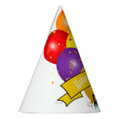 Happy Birthday Kleurrijke Ballonbundel Sjabloon Feesthoedjes (Links)