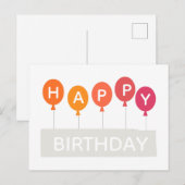 Happy Birthday kleurrijke ballonnen Briefkaart (Voorkant / Achterkant)