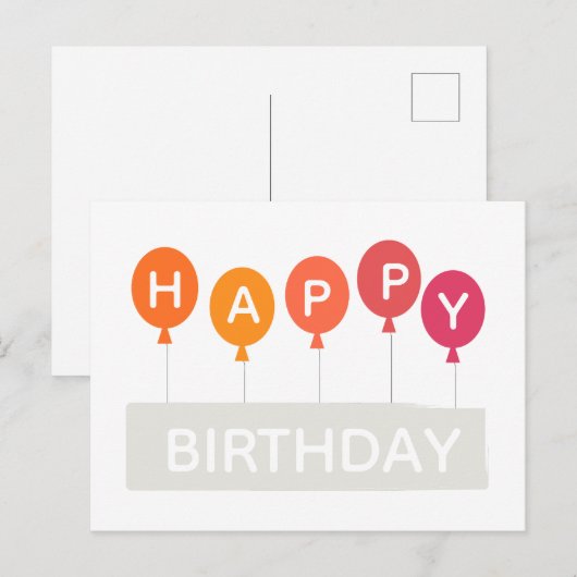 Happy Birthday kleurrijke ballonnen Briefkaart (Voorkant / Achterkant)