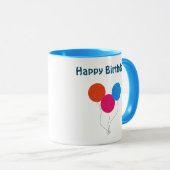 Happy Birthday kleurrijke ballonnen Cartoon Mok (Voorkant rechts)