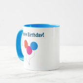 Happy Birthday kleurrijke ballonnen Cartoon Mok (Voorkant links)