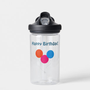 Happy Birthday kleurrijke ballonnen Cartoon Waterfles