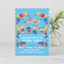 Happy Birthday Kleurrijke Flat Kaart Invitation