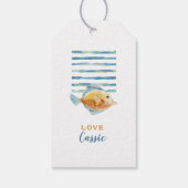 Happy Birthday, kleurrijke tropische viskust Cadeaulabel (Achterkant)