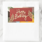 Happy Birthday, kleurrijke viering Rechthoekige Sticker (Tas)