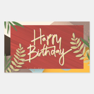 Happy Birthday, kleurrijke viering Rechthoekige Sticker