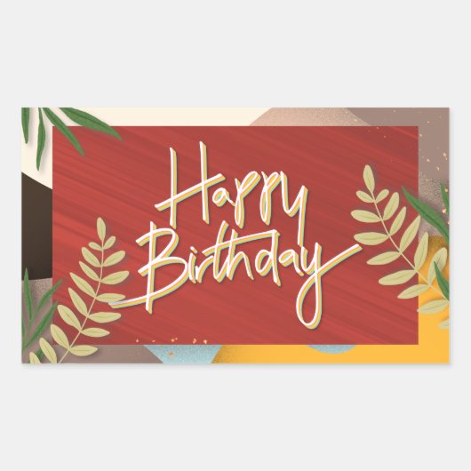 Happy Birthday, kleurrijke viering Rechthoekige Sticker (Voorkant)