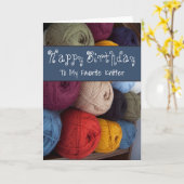 Happy Birthday Knitter Card Yarn Maker Kaart (Gele Bloem)