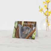 Happy Birthday Koala Beer Kaart (Gele Bloem)