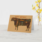 Happy Birthday Koe Card Kaart (Gele Bloem)