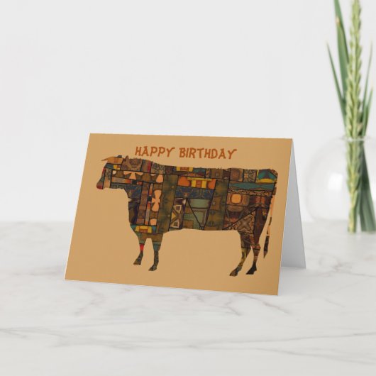 Happy Birthday Koe Card Kaart (Voorkant)