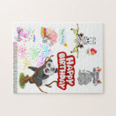 Happy Birthday Koe Cupcake Panda Beer Seal Legpuzzel (Horizontaal)