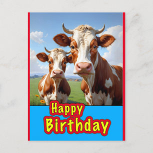 Happy Birthday koeien Briefkaart