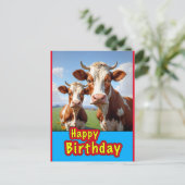 Happy Birthday koeien Briefkaart (Staand voorkant)