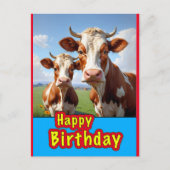 Happy Birthday koeien Briefkaart (Voorkant)