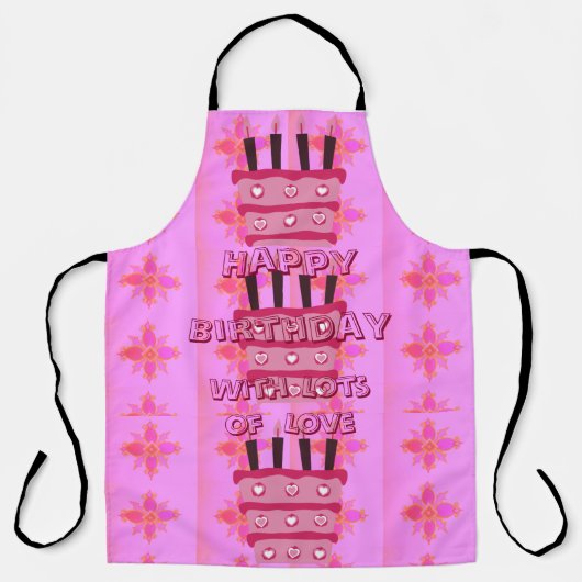 Happy Birthday-koekjes met Schort voor liefdesafdr (Voorkant)