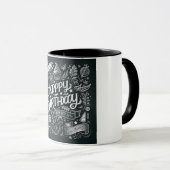 Happy Birthday Krijtbord  Kunst Mok (Voorkant rechts)