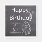 Happy Birthday Krijtbord Servetten (Voorkant)