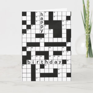 Happy Birthday kruiswoordpuzzel Kaart