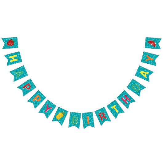 Happy Birthday l Pool Party l Summer Fruit Floats Vlaggetjes (Alle)