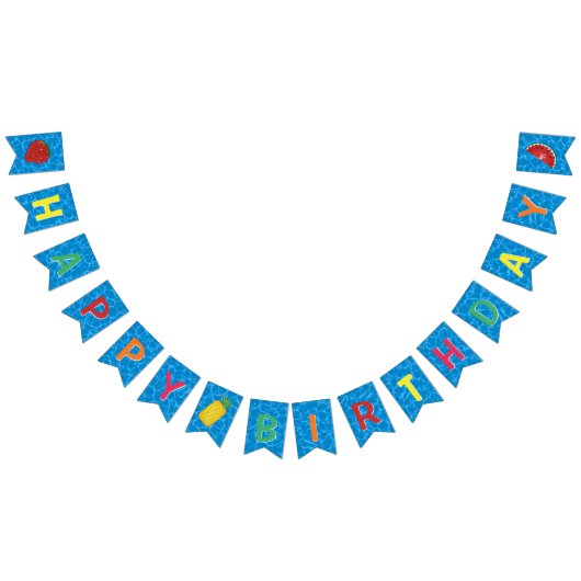 Happy Birthday l Pool Party l Summer Fruit Floats Vlaggetjes (Alle)