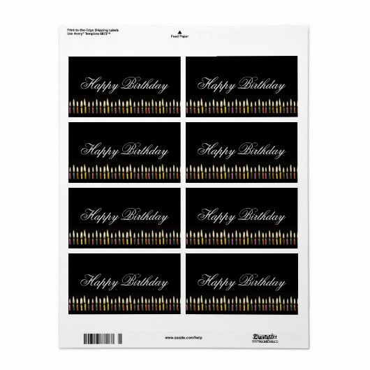 Happy Birthday  Label (Full Sheet)