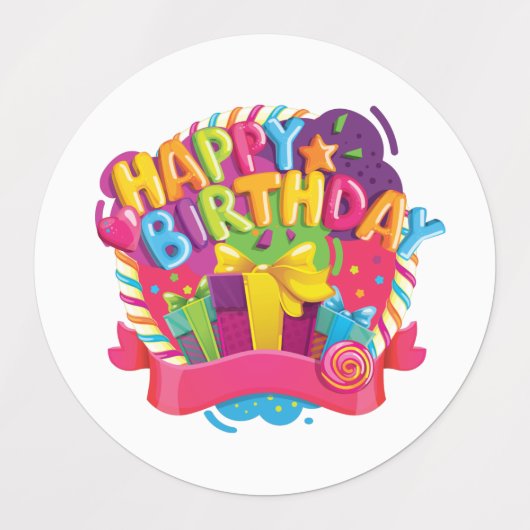 Happy Birthday Labels (Design 2)