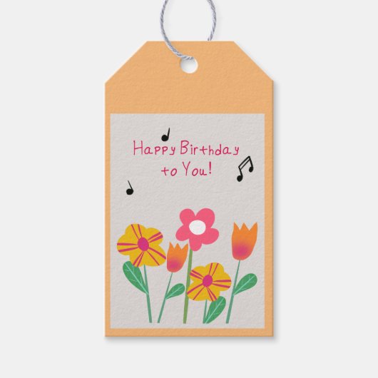 Happy Birthday Labels Cadeaulabel (Voorkant)